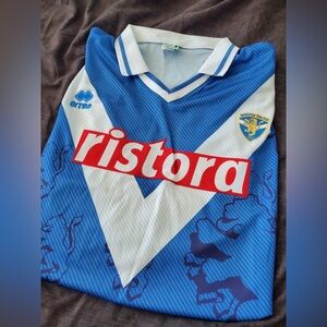Brescia Calcio Blue and White Jersey